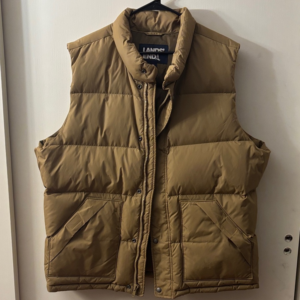 Lands' End Men's Tan Down Puffer Vest